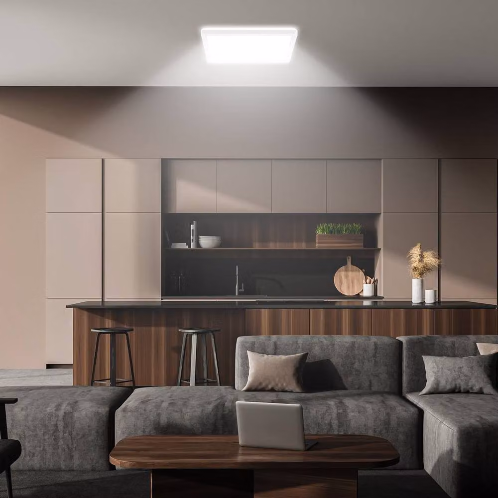 Briloner Modern Square LED Ceiling Light, White, W/D/H: 29 x 29 x 3 cm – 5
