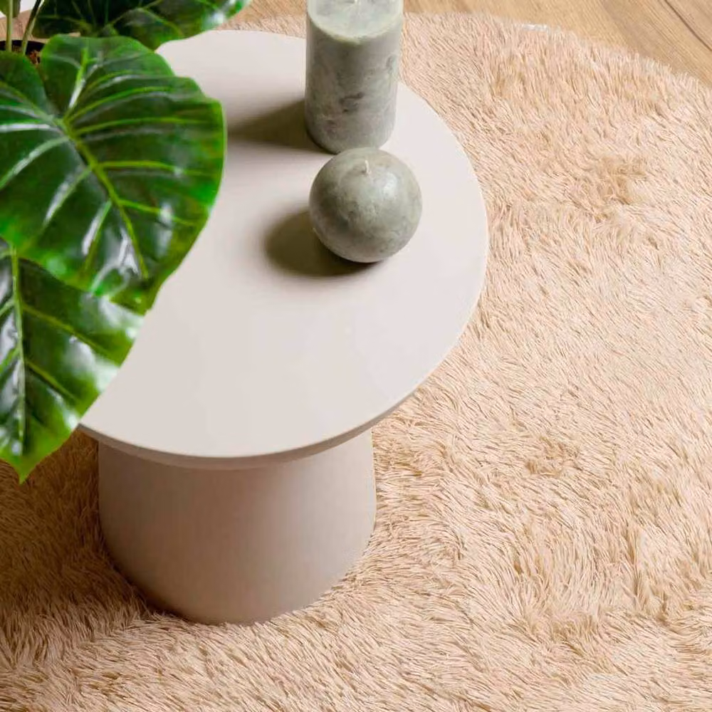 Berkfield Home NAVARRA Shaggy High Pile Rug, Beige, W/D: 200 x 200 cm – 3