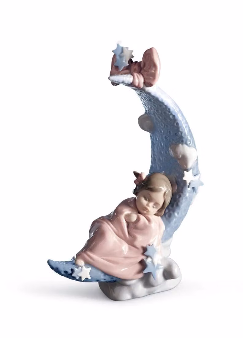 Lladró Heavens Lullaby Girl Porcelain Figurine in Blue
