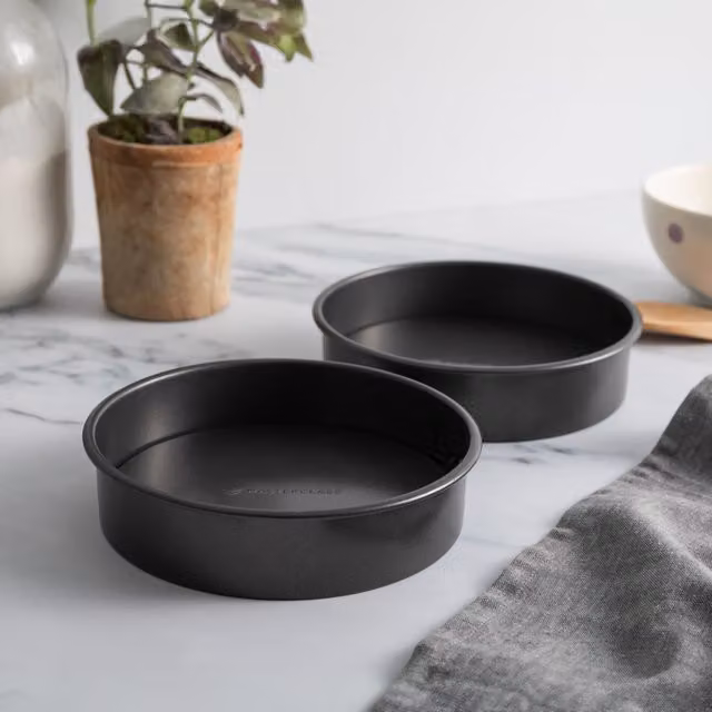 MasterClass Non-Stick Round Carbon Steel Loose Base Cake Tin, Grey, 18cm – 3