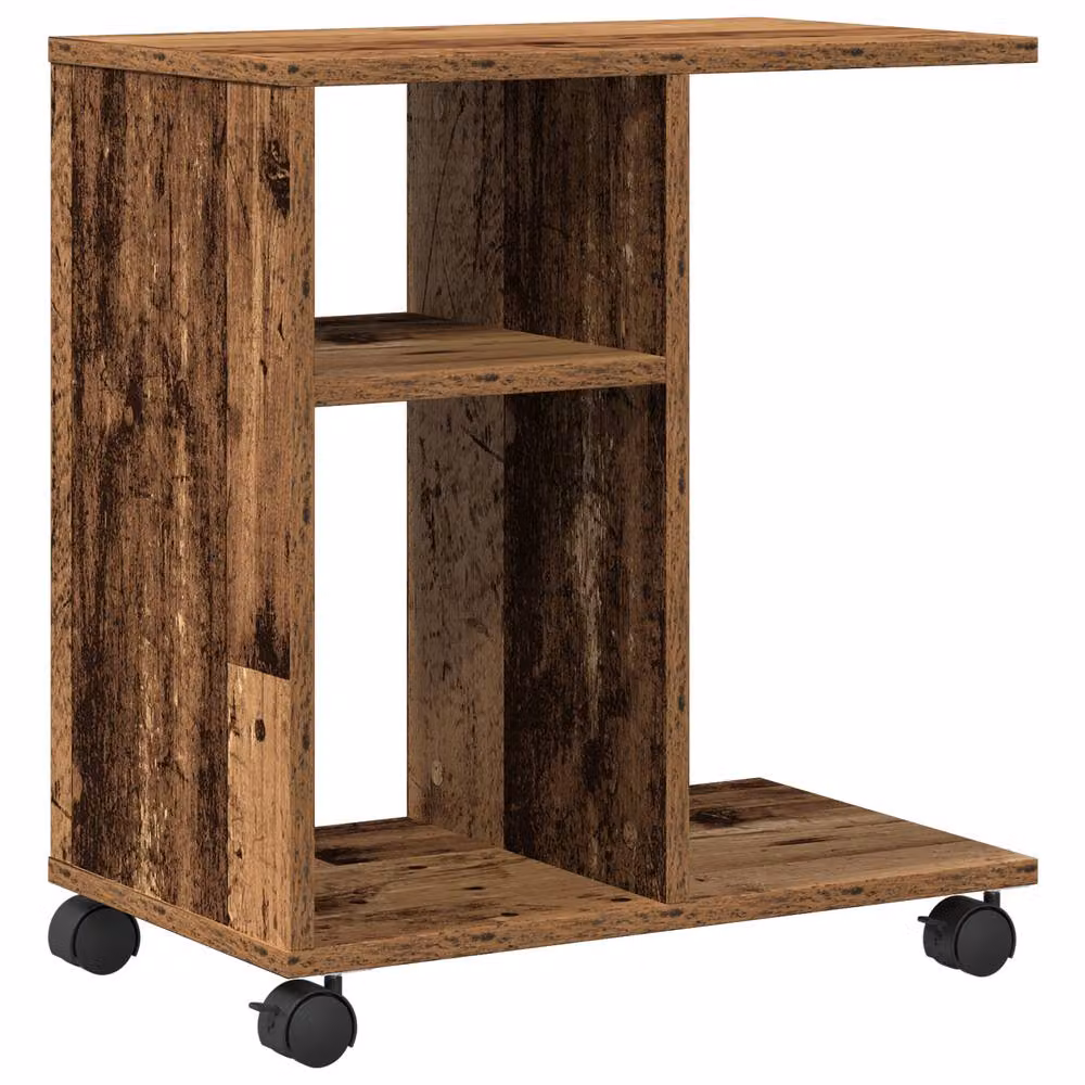 Berkfield Home Side Table with Castors, Brown, W/D/H: 50 x 30 x 55 cm – 2