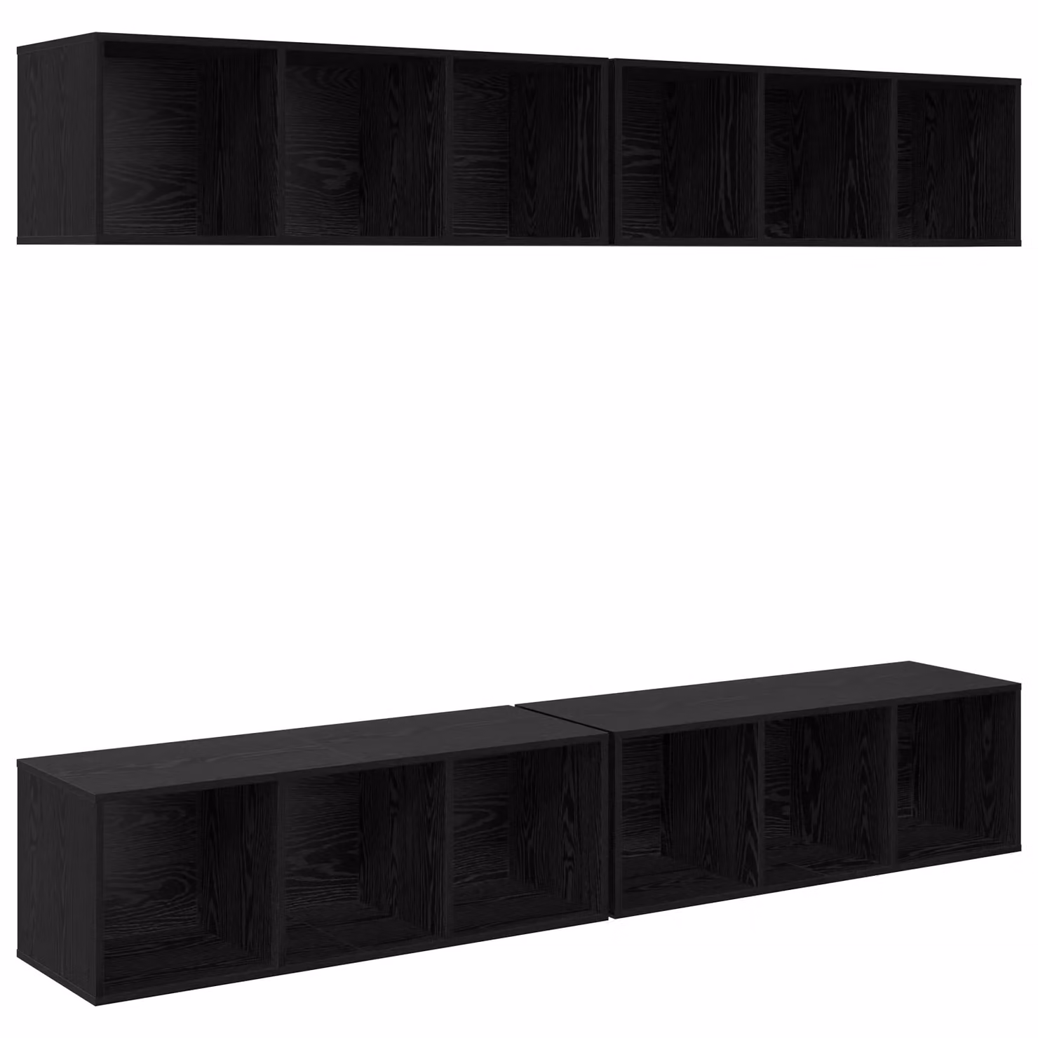 Berkfield Home Wall-mounted TV Cabinet with Storage and Shelf, Black Oak, W/D/H: 37 x 37 x 107.5 cm – 2