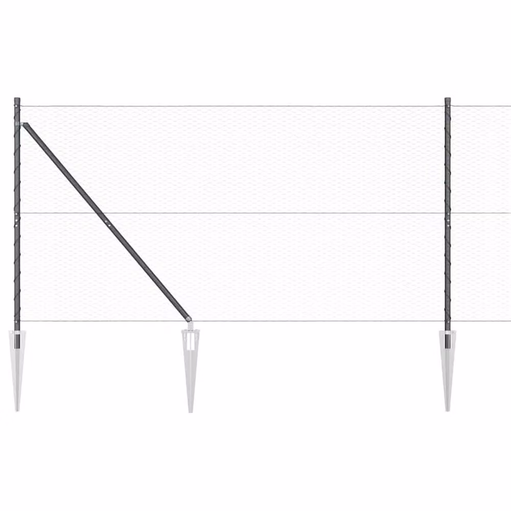 Berkfield Home Grey Steel Hexagon Fence, H: 140 cm x W: 25 m – 2
