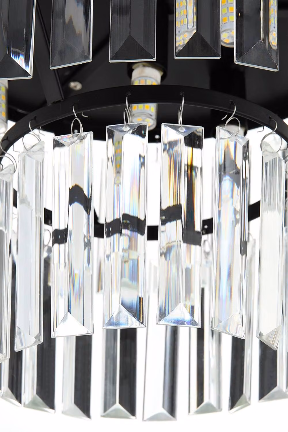 Garden Sanctuary Crystal Mount Ceiling Light in Black and Chrome – 6
