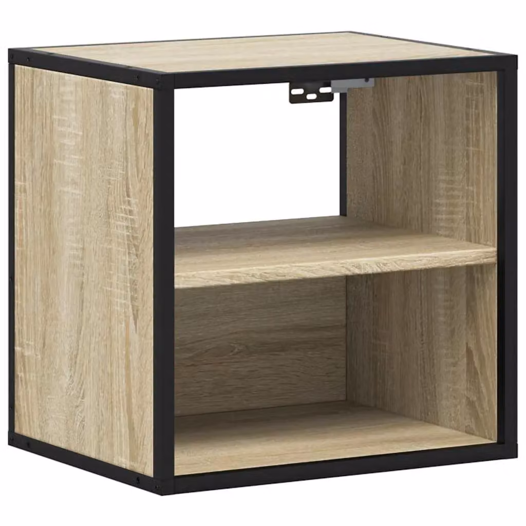 Berkfield Home Wall-mounted Bedside Cabinet in Sonoma Oak, Brown, W/D/H: 40 x 31 x 39.5 cm – 2
