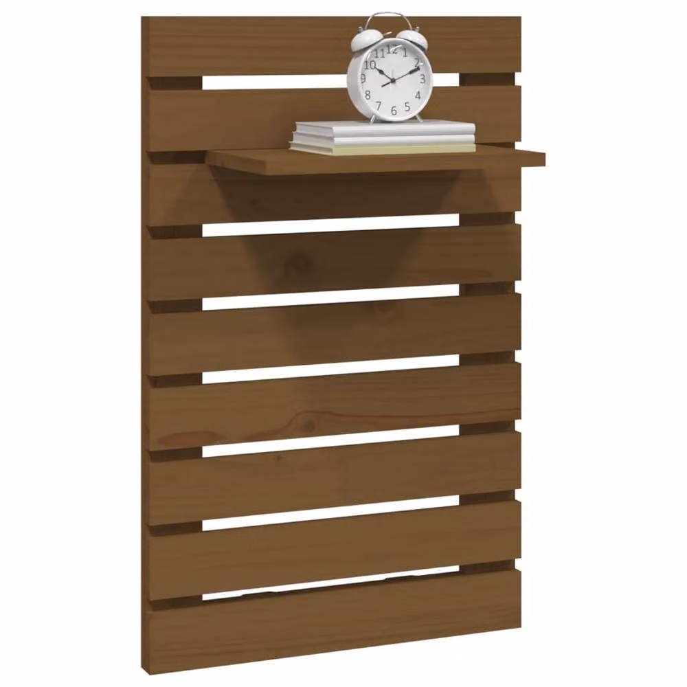 Berkfield Home Beautiful Wall-mounted Bedside Shelves, 2 Piece Set, Honey Brown Solid Pine Wood, W/D/H: 40 x 17.5 x 2 cm – 4