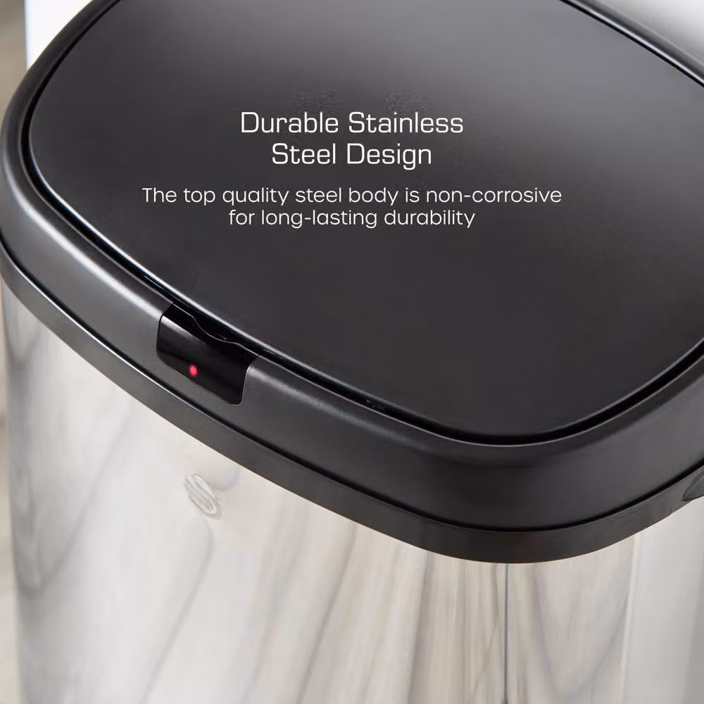 Swan 50L Square Sensor Bin in Black – 5