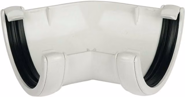 FloPlast 112mm Round White PVC 135 Degree Gutter Angle Fitting – 2