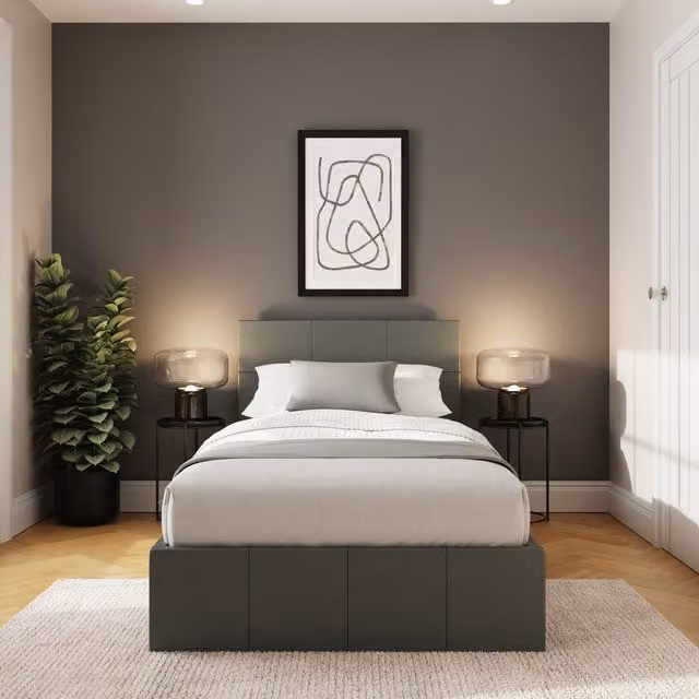 GFW Ecuador Grey Faux Leather End Lift Ottoman Bed Frame, Single 90x190 cm – 2