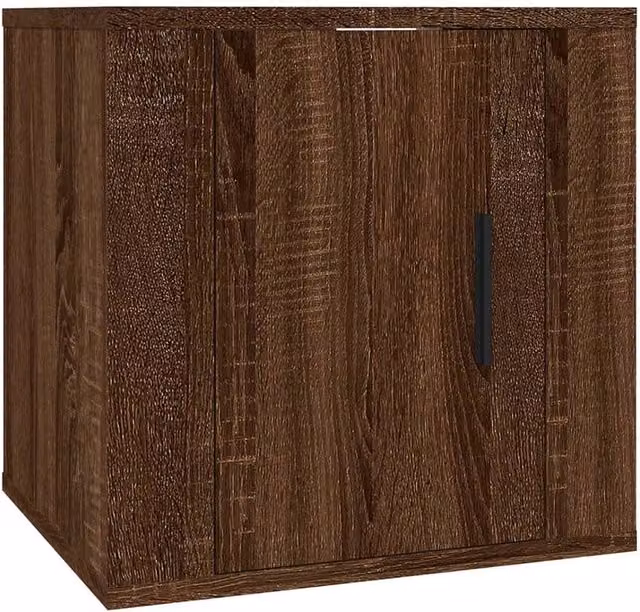 Berkfield Home Wall Mounted TV Cabinet in Brown Oak, W: 40 cm, D: 34 cm, H: 5 cm