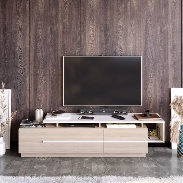 Decorotika Pilar TV Unit in Cordoba and White