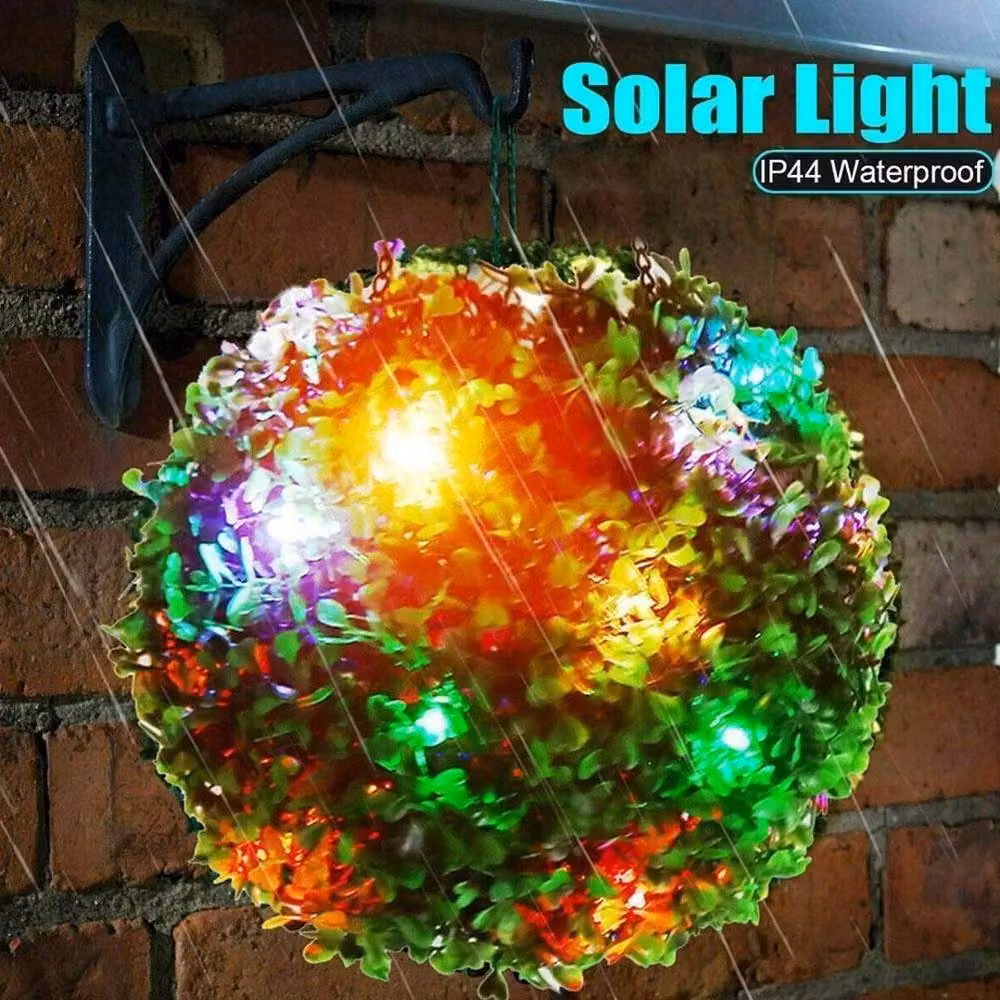 VOGREX Solar LED Hanging Sphere Light with 15 Multicolour RGB LEDs for Garden Decor – 4