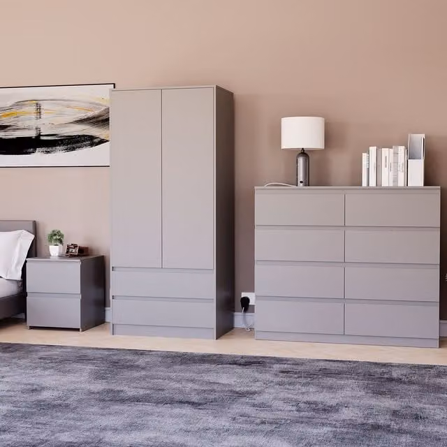 Vida Designs Denver Bedroom Set in Grey – 1