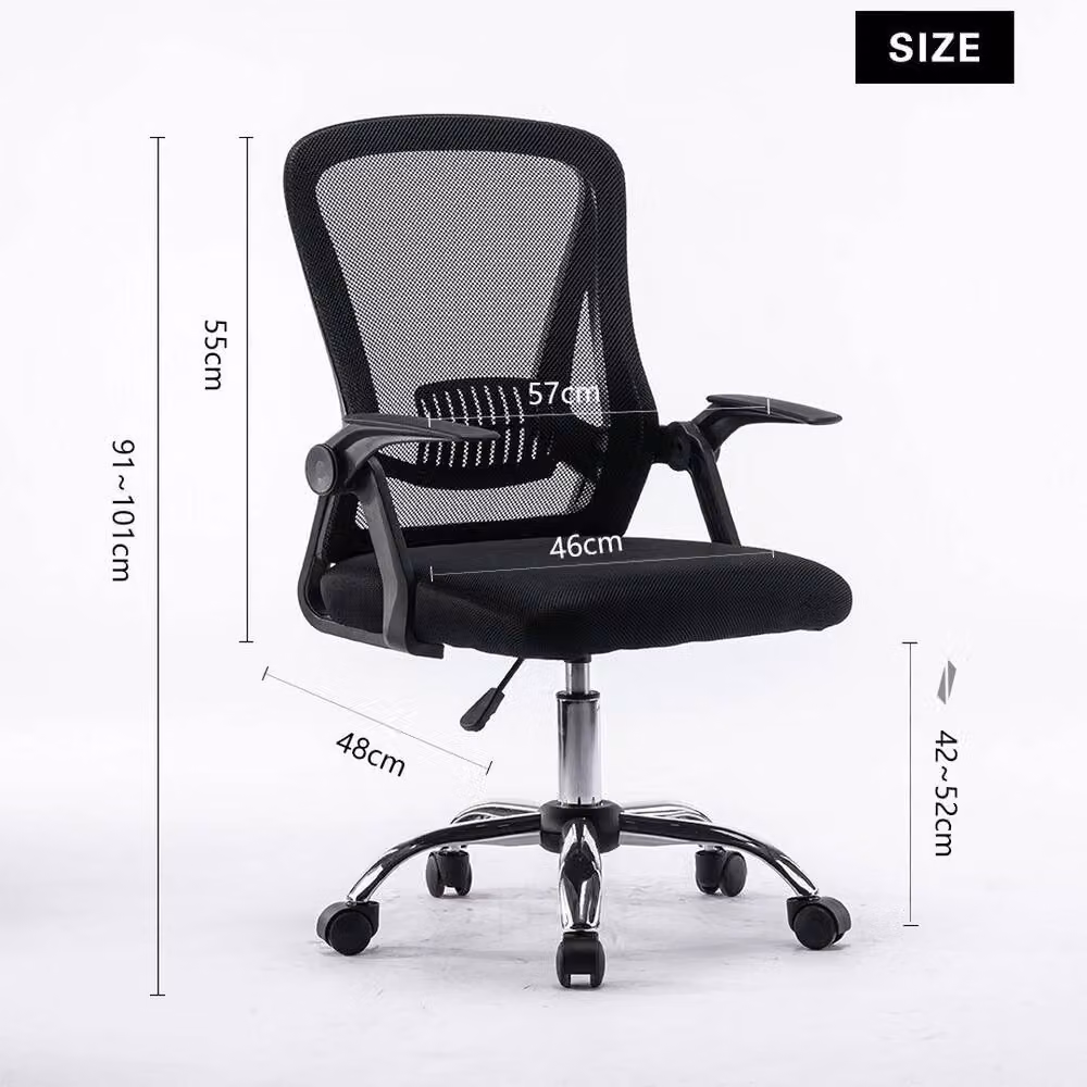 FORGEVIO Black Ergonomic Mesh Office Chair with Armrests for Home Office – 2