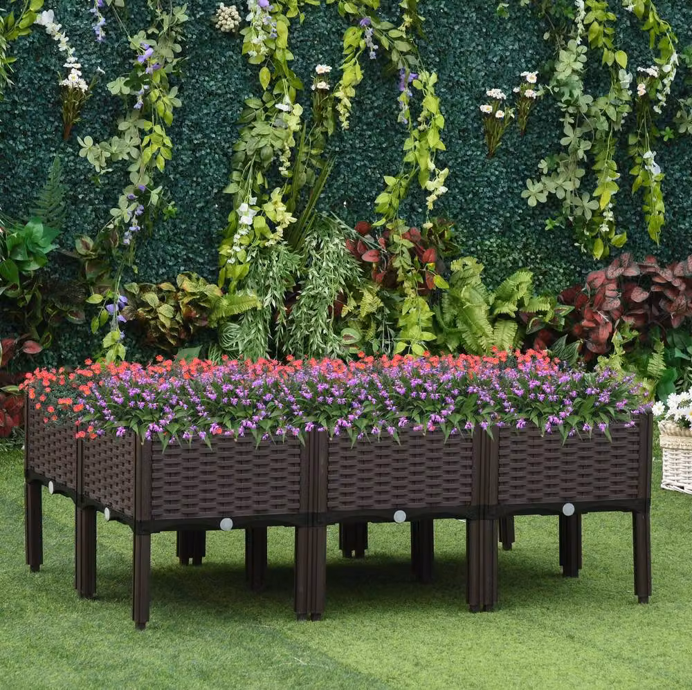 STILVORA Self-Watering Raised Planter in Brown, 26L – 2