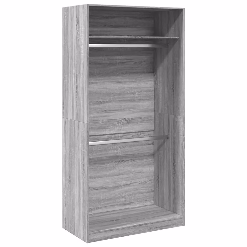 Berkfield Home Sonoma Grey Wardrobe in Engineered Wood W/D/H: 100 x 50 x 200 cm – 2