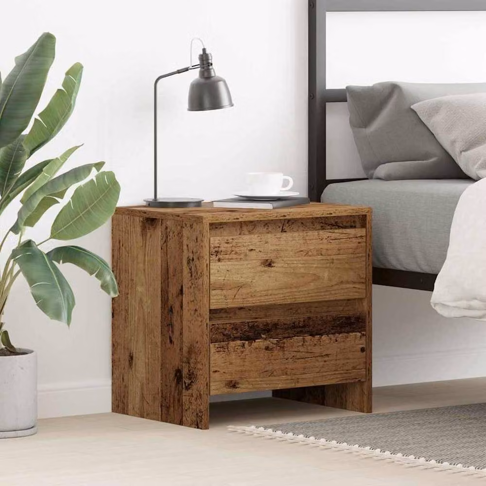 Berkfield Home Traditional Bedside Cabinet in Brown Old Wood, W/D/H: 45 x 34 x 44.5 cm – 2