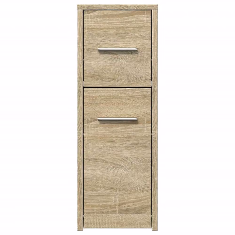Berkfield Home Narrow Bathroom Cupboard with Wheels in Sonoma Oak and Light Tan – 2