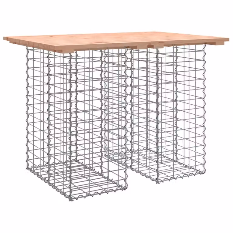 Berkfield Home Gabion Design Garden Bench in Brown Solid Douglas Wood, W/D/H: 100 x 70 x 72 cm