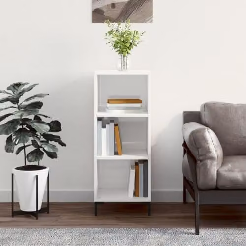 vidaXL Glossy White Sideboard in MDF, W/D/H: 34.5 x 32.5 x 90 cm – 2