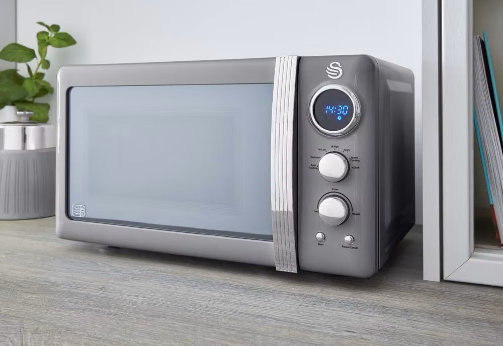Swan 800W Digital Solo Countertop Microwave in Grey – 2