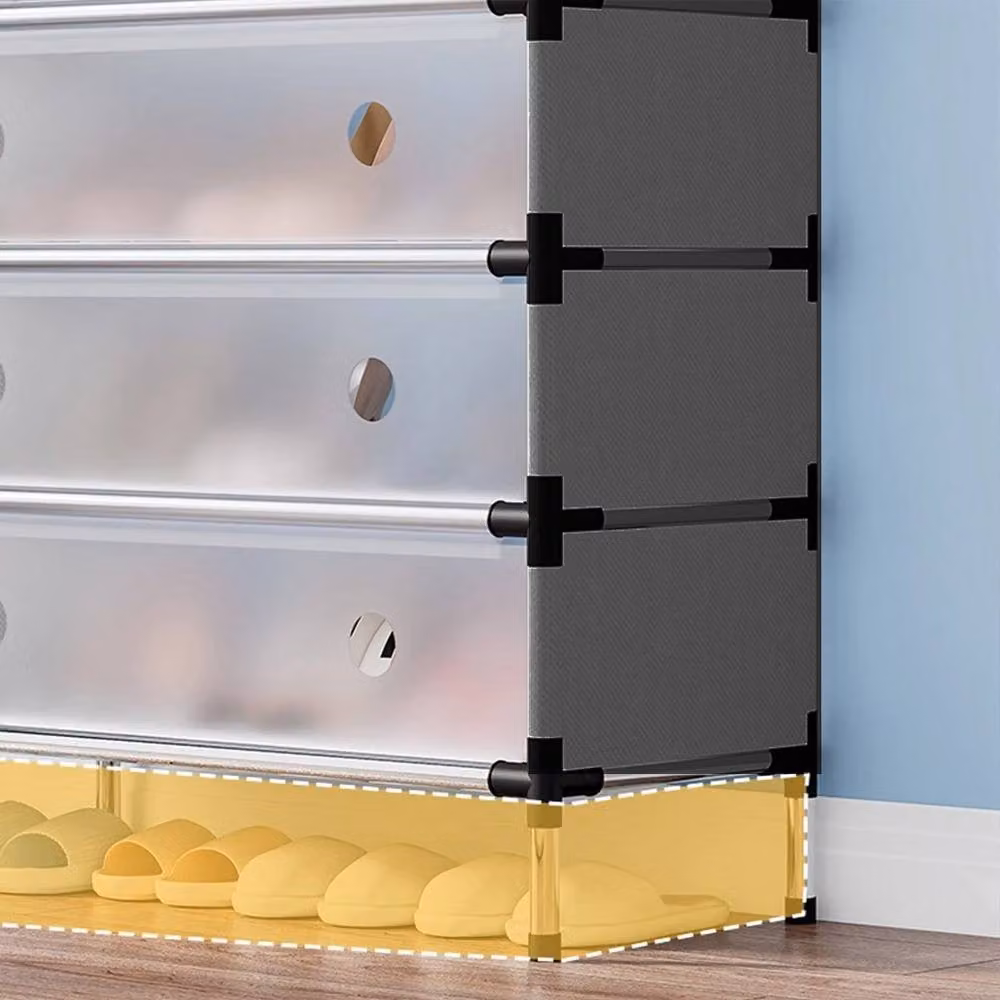 Ventryn 7 Tier Black Metal Shoe Rack and Cabinet Storage Organiser – 3