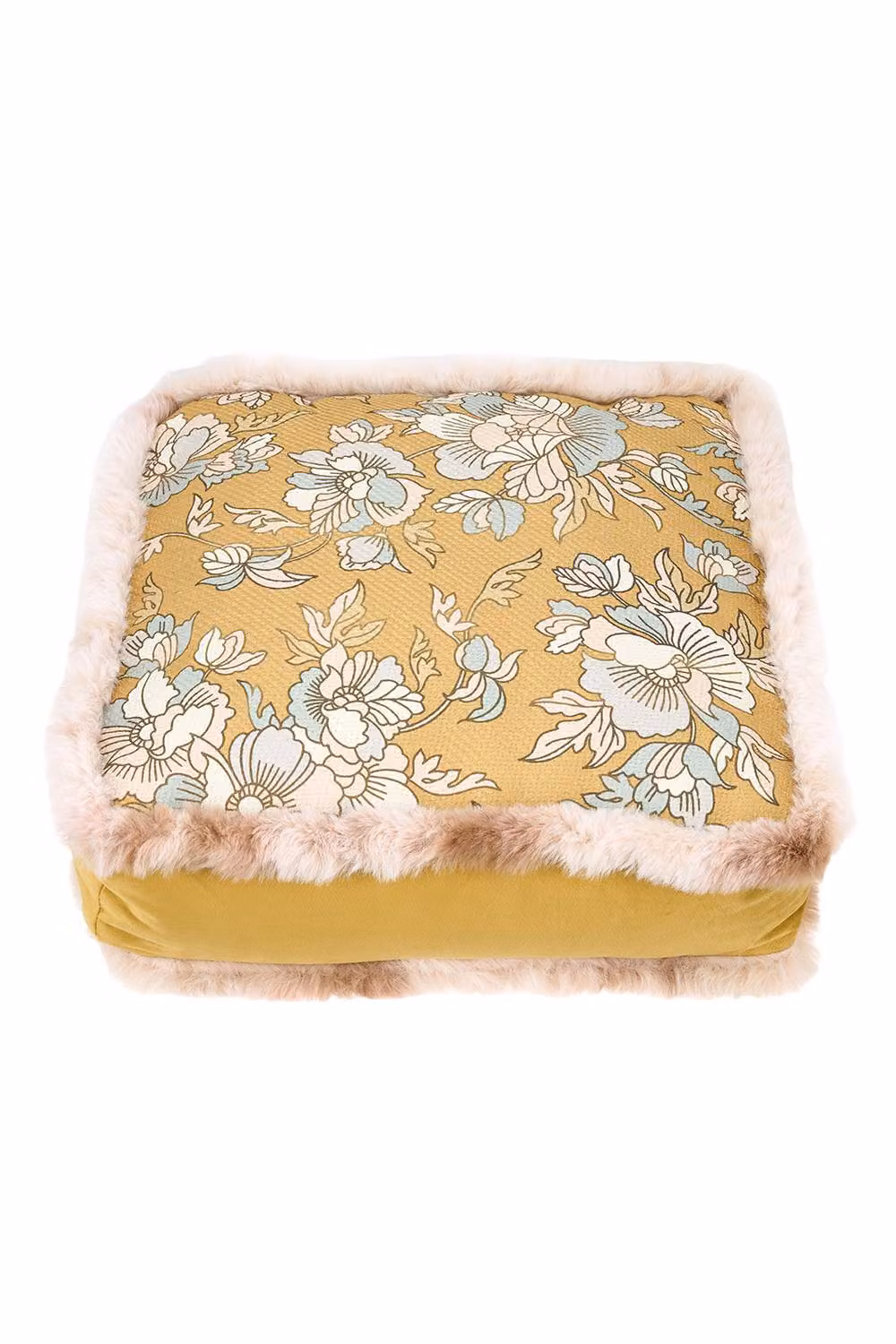 Living and Home Bohemian Floral Square Padded Cushion, Multicolour, W/D/H: 45 x 45 x 1 cm – 4