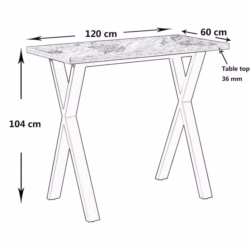 Nordara Oak X-Leg Bar Table in Brown, H 104.0 x W 60.0 x D 50.0 cm – 2