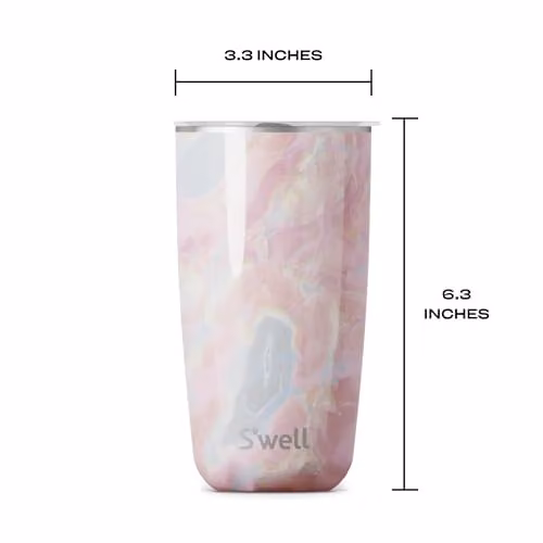 S'well Pink Geometric Tumbler with Lid, 530ml – 4