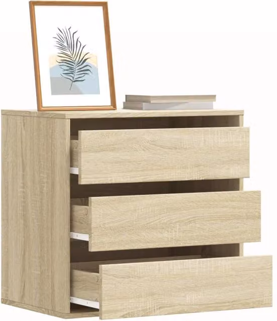 Berkfield Home Corner Chest of Drawers in Sonoma Oak Brown, W/D/H: 60 x 41 x 58 cm