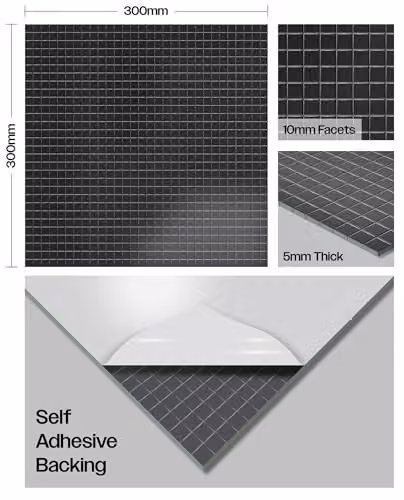 FX Lab Black Glossy Glass Mirror Field Tile Sheets – 2