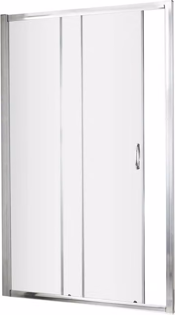 Balterley Sliding Corner Shower Door Enclosure with 6mm Glass, Silver, W: 100 cm, H: 185 cm