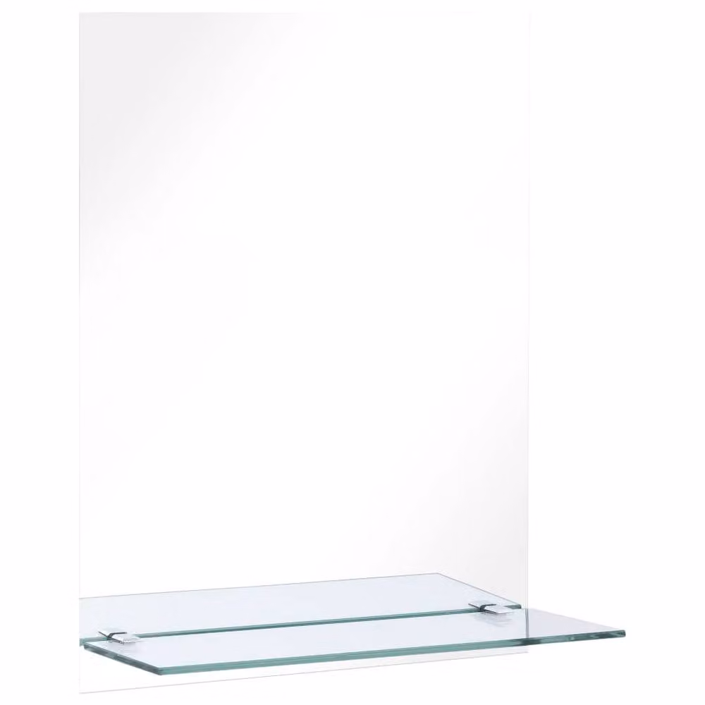 Berkfield Home Minimalist Rectangular Wall Mirror with Shelf in Silver, W: 50 cm, H: 70 cm – 2