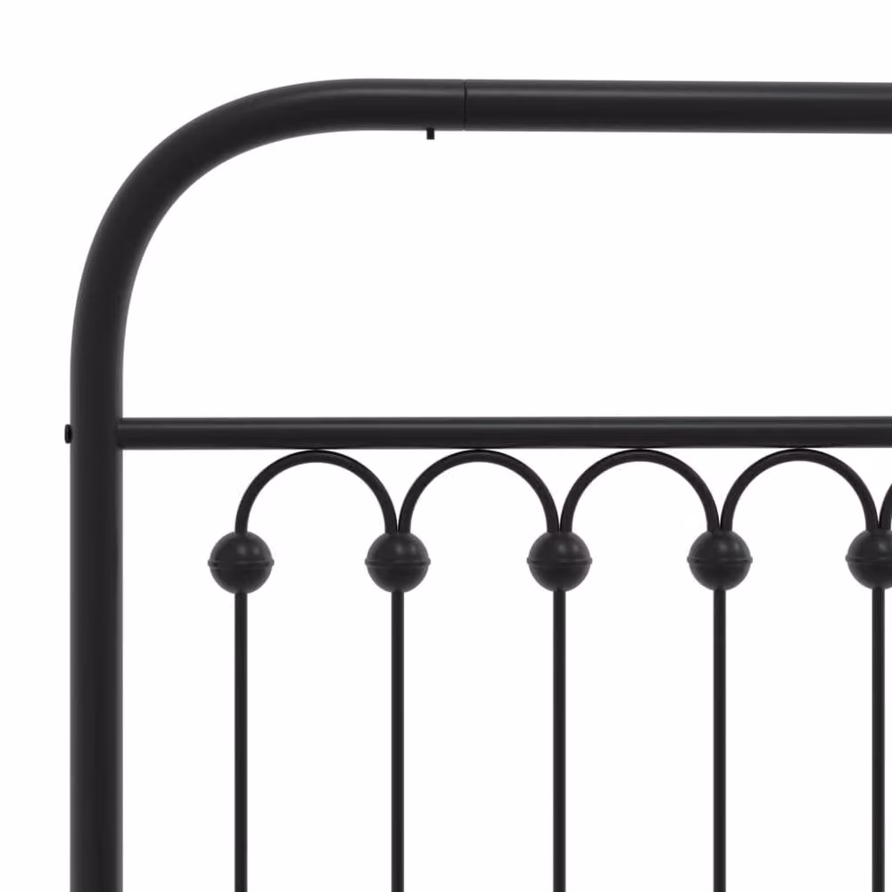 Berkfield Home Metal Bed Frame with Footboard, Black, W: 137 cm, L: 190 cm – 4