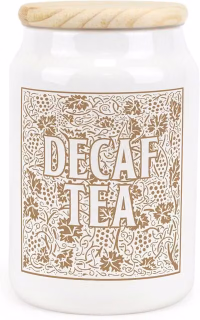 Purely Home Floral Ceramic Decaf Tea Storage Canister in Yellow and White