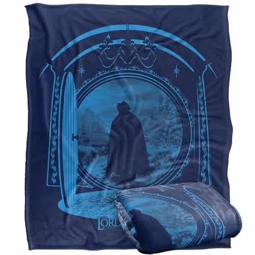LOGOVISION Lord of the Rings Frodo Shire Door Super Soft Silky Touch Fleece Throw Blanket, Multicolour, W: 152 cm, D: 127 cm – 1