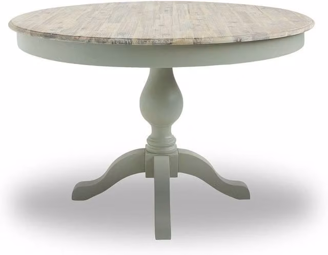 Statement Furniture Florence Large Pedestal Round Dining Table in Light Green, Diameter: 120 cm, Height: 78 cm
