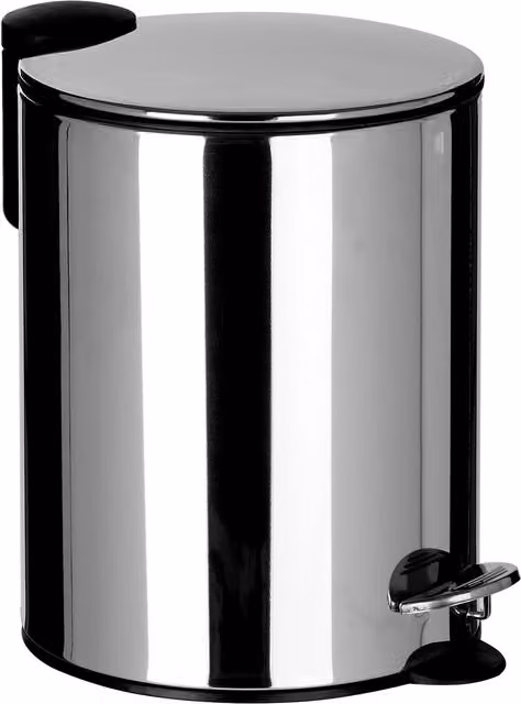 Orsina 5 Litre Pedal Bin with Soft Close Lid and Removable Inner Bucket, Black and Silver