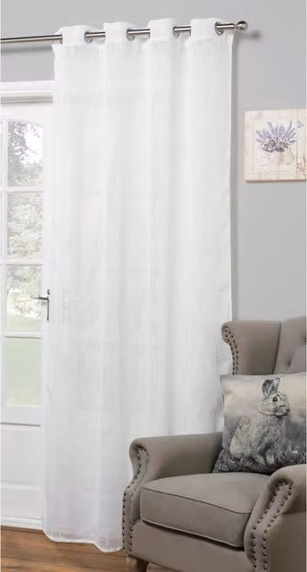 Divante Heavy Slub Single Panel Eyelet Curtain in White