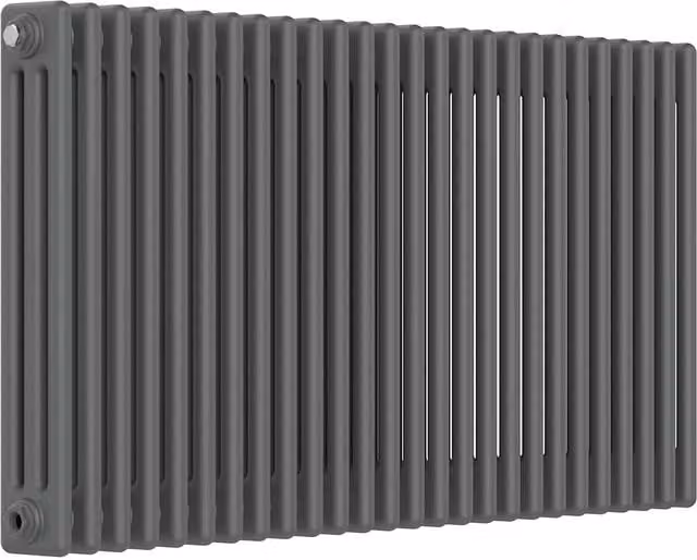 Lux Heat Horizontal 3 Column Steel Radiator in Anthracite Grey, W/H: 119 x 60 cm