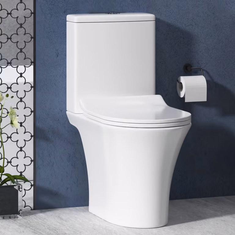 Royal Bathrooms Amaze White Rimless Close Coupled Ceramic Toilet with Slim Soft Close Seat and Cistern