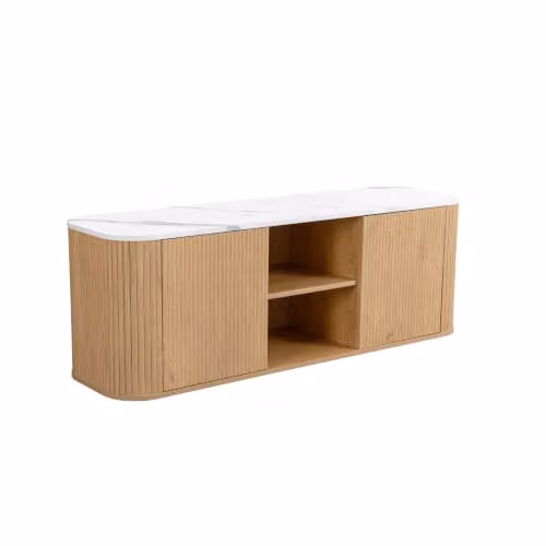Birlea Russo Modern Oak Wood TV Unit in White or Brown, W/D/H: 140 x 40 x 48 cm – 5