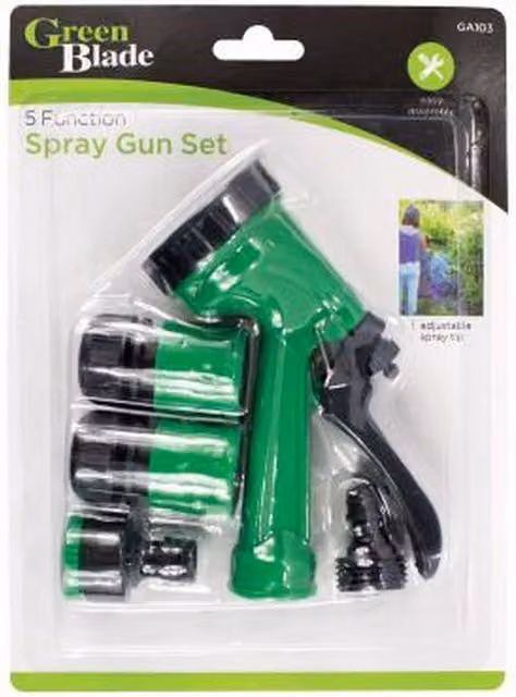 Garden Mile Green Garden Spray Nozzle and Lance with 3/4 inch Taps, W: 15 cm, H: 7 cm