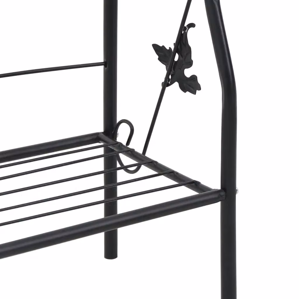 Berkfield Home 3-Layer Metal Plant Rack in Black, W/D/H: 52 x 28 x 128 cm – 3