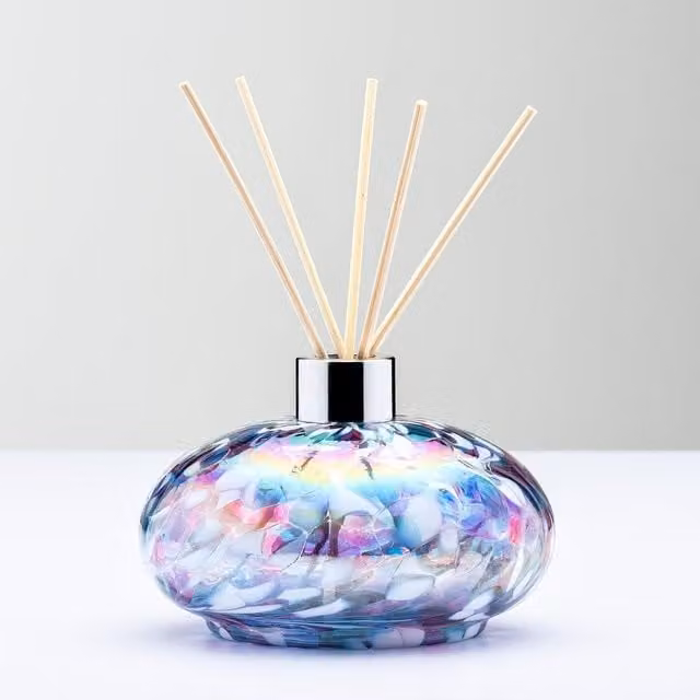 Sienna Glass Oval Reed Diffuser in Blue and Pink