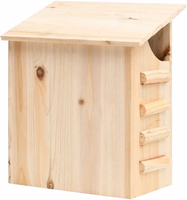 Berkfield Home Solid Firwood Bat House in Brown, W: 30 cm, D: 20 cm, H: 38 cm