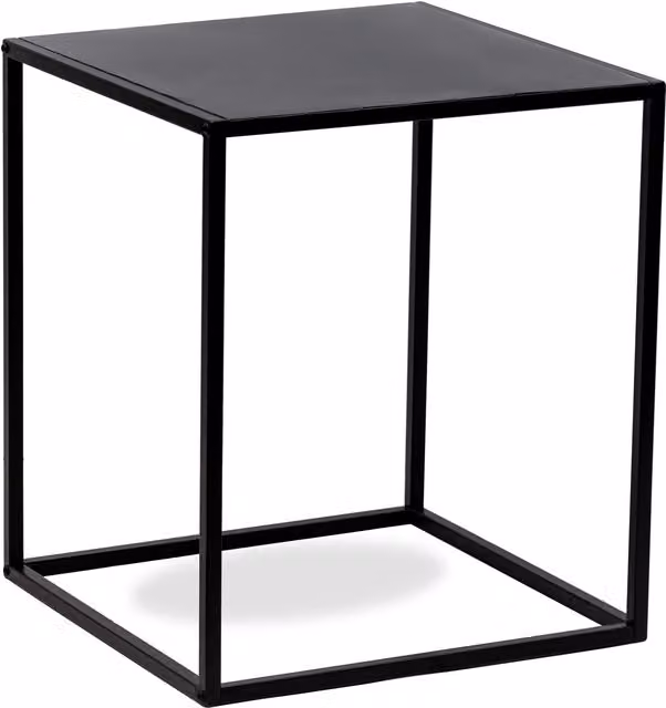 Nordlys Industrial Square Metal End Table in Black – 1