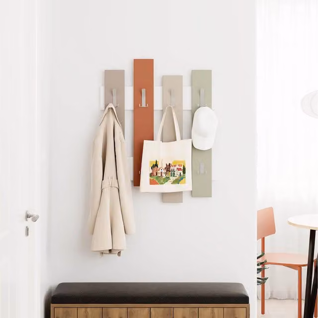 Decortie Wave Modern Hanger in White, Grey, Sand and Multicolour