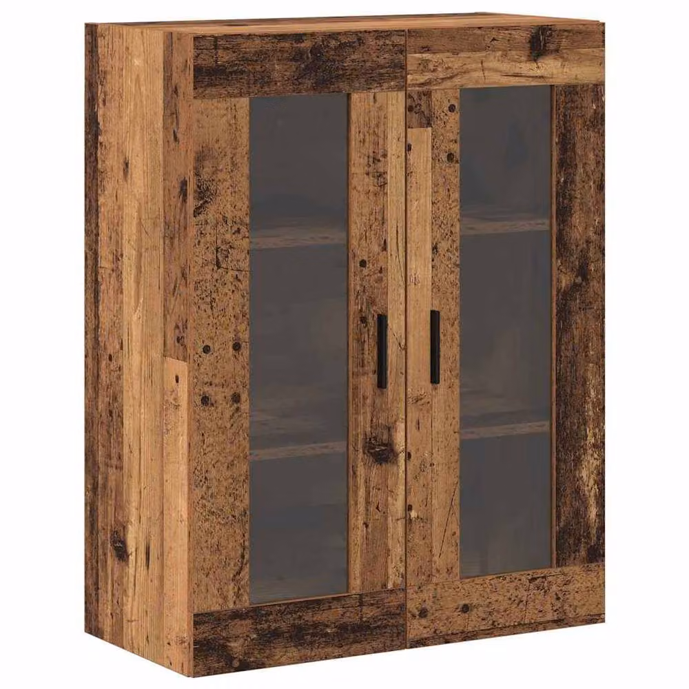 Berkfield Home Set of 2 Wall Mounted Cabinets in Brown Old Wood, W: 69.5 cm, D: 34 cm, H: 90 cm – 4