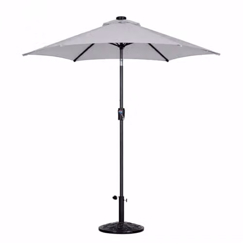 Jack Stonehouse JSH 2.7m Straight Garden Parasol in Grey with UPF 50+ Protection and Tilt Function